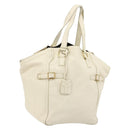 SAINT LAURENT Hand Bag Leather White Gold 172460 Auth bs34696-1