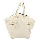 SAINT LAURENT Hand Bag Leather White Gold 172460 Auth bs34696-13