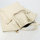 SAINT LAURENT Hand Bag Leather White Gold 172460 Auth bs34696-6