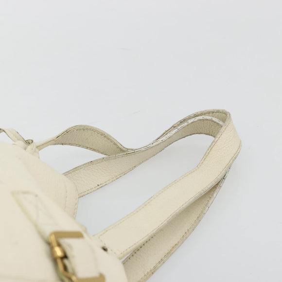 SAINT LAURENT Hand Bag Leather White Gold 172460 Auth bs34696
