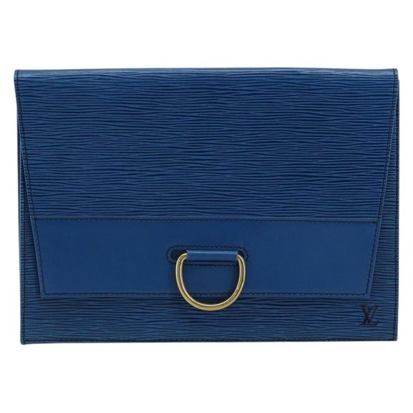 LOUIS VUITTON Epi Jena Clutch Bag Blue M52715 LV Auth bs34702
