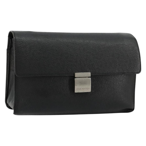 LOUIS VUITTON Taiga Selenga Clutch Bag Ardoise M30782 LV Auth bs34703