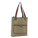 GUCCI GG Supreme Web Sherry Line Tote Bag PVC Beige 39 02 003 Auth bs34705-1