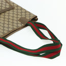 GUCCI GG Supreme Web Sherry Line Tote Bag PVC Beige 39 02 003 Auth bs34705-7