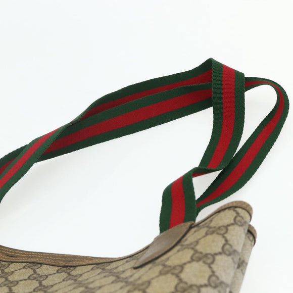 GUCCI GG Supreme Web Sherry Line Tote Bag PVC Beige 39 02 003 Auth bs34705