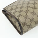 GUCCI GG Supreme Clutch Bag PVC Beige Gold 97 01 037 Auth bs34706-16