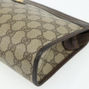 GUCCI GG Supreme Clutch Bag PVC Beige Gold 97 01 037 Auth bs34706-7