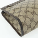 GUCCI GG Supreme Clutch Bag PVC Beige Gold 97 01 037 Auth bs34706-14