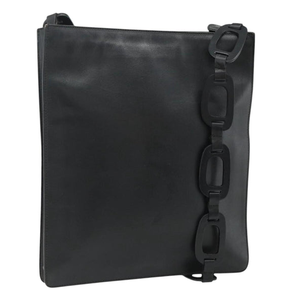 GUCCI Shoulder Bag Leather Black 001 2122 1821 Auth bs34707