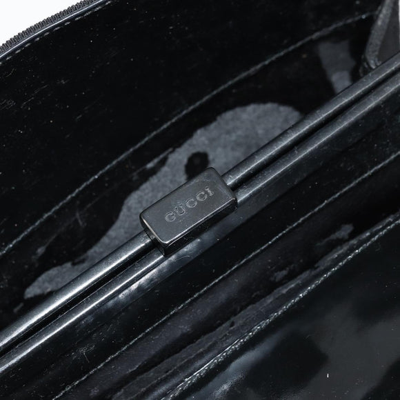 GUCCI Hand Bag Canvas Black 000 0810 Auth bs34708
