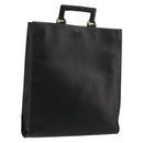 GUCCI Hand Bag Leather Black Gold Auth bs34709-1