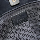 GUCCI Hand Bag Leather Black Gold Auth bs34709-10
