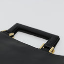 GUCCI Hand Bag Leather Black Gold Auth bs34709-8
