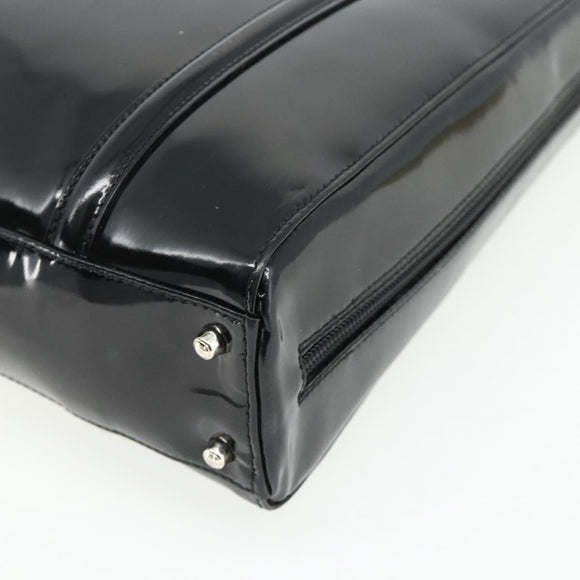 GUCCI Tote Bag Patent leather Black Silver 002 2058 0435 Auth bs34710