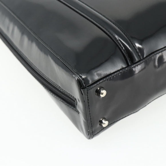 GUCCI Tote Bag Patent leather Black Silver 002 2058 0435 Auth bs34710