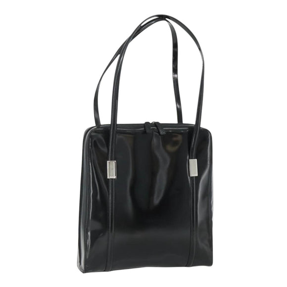 GUCCI Tote Bag Patent leather Black Silver 002 2058 0435 Auth bs34710
