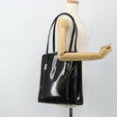 GUCCI Tote Bag Patent leather Black Silver 002 2058 0435 Auth bs34710-22