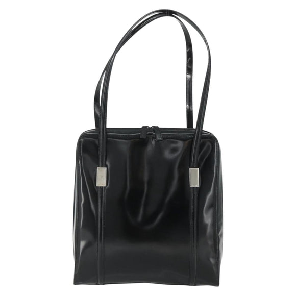 GUCCI Tote Bag Patent leather Black Silver 002 2058 0435 Auth bs34710