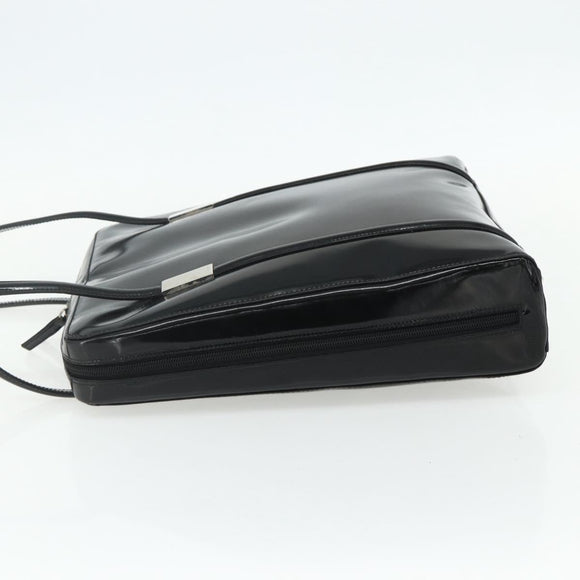 GUCCI Tote Bag Patent leather Black Silver 002 2058 0435 Auth bs34710