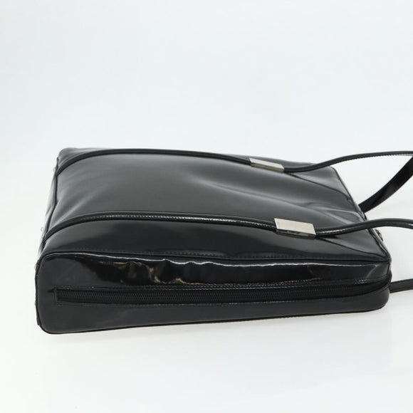 GUCCI Tote Bag Patent leather Black Silver 002 2058 0435 Auth bs34710