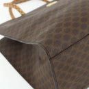 CELINE Macadam Canvas Tote Bag PVC Leather Brown Gold Auth bs34711-14
