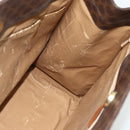 CELINE Macadam Canvas Tote Bag PVC Leather Brown Gold Auth bs34711-19