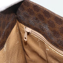 CELINE Macadam Canvas Tote Bag PVC Leather Brown Gold Auth bs34711-20