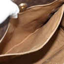 CELINE Macadam Canvas Tote Bag PVC Leather Brown Gold Auth bs34711-21