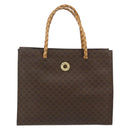 CELINE Macadam Canvas Tote Bag PVC Leather Brown Gold Auth bs34711-13