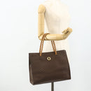 CELINE Macadam Canvas Tote Bag PVC Leather Brown Gold Auth bs34711-22