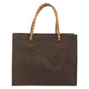CELINE Macadam Canvas Tote Bag PVC Leather Brown Gold Auth bs34711-2