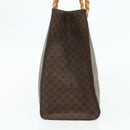 CELINE Macadam Canvas Tote Bag PVC Leather Brown Gold Auth bs34711-3