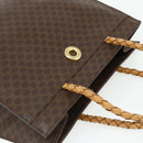 CELINE Macadam Canvas Tote Bag PVC Leather Brown Gold Auth bs34711-6