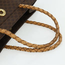 CELINE Macadam Canvas Tote Bag PVC Leather Brown Gold Auth bs34711-7