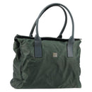 CELINE Tote Bag Nylon Green Silver Auth bs34712-1