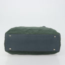CELINE Tote Bag Nylon Green Silver Auth bs34712-9