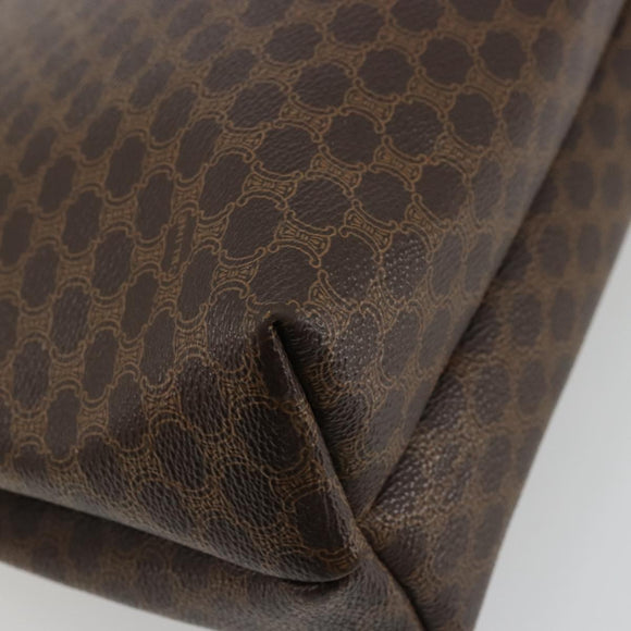 CELINE Macadam Canvas Tote Bag PVC Leather Brown Gold Auth bs34713