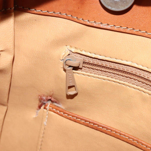 CELINE Macadam Canvas Tote Bag PVC Leather Brown Gold Auth bs34713