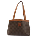 CELINE Macadam Canvas Tote Bag PVC Leather Brown Gold Auth bs34713-13
