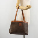 CELINE Macadam Canvas Tote Bag PVC Leather Brown Gold Auth bs34713-24