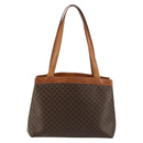 CELINE Macadam Canvas Tote Bag PVC Leather Brown Gold Auth bs34713-2
