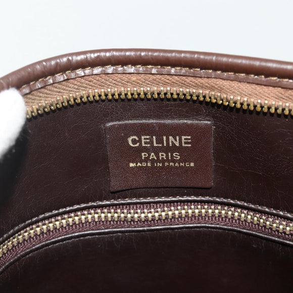 CELINE Macadam Canvas Shoulder Bag PVC Beige Gold Auth bs34714