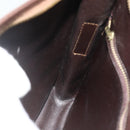 CELINE Macadam Canvas Shoulder Bag PVC Beige Gold Auth bs34714-18
