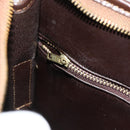 CELINE Macadam Canvas Shoulder Bag PVC Beige Gold Auth bs34714-19