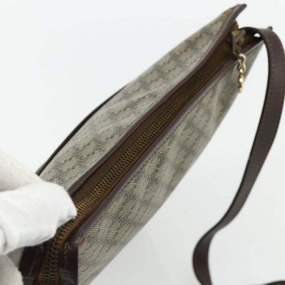 CELINE Macadam Canvas Shoulder Bag PVC Beige Gold Auth bs34714