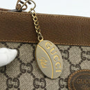 GUCCI GG Plus Supreme Clutch Bag PVC Gold Beige Auth bs34715-8