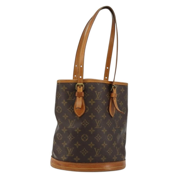 LOUIS VUITTON Monogram Bucket PM Shoulder Bag M42238 LV Auth bs34721