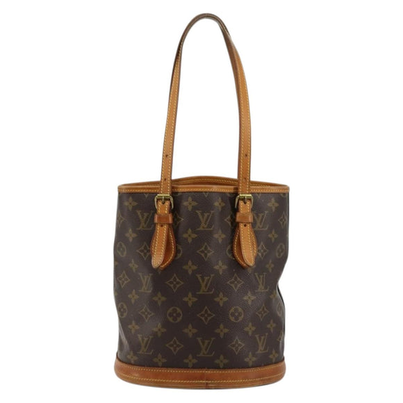 LOUIS VUITTON Monogram Bucket PM Shoulder Bag M42238 LV Auth bs34721