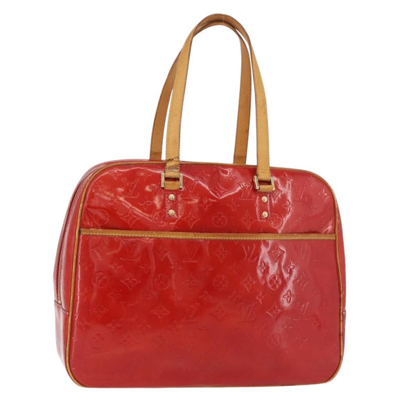 LOUIS VUITTON Monogram Vernis Sutton Hand Bag Red Rouge M91080 LV Auth bs34724