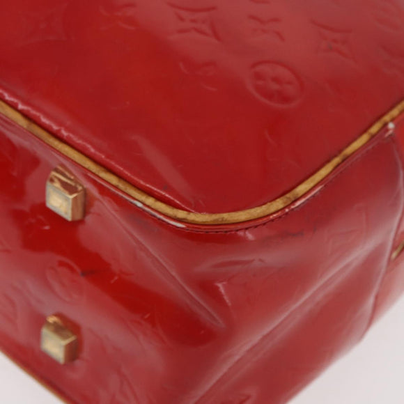 LOUIS VUITTON Monogram Vernis Sutton Hand Bag Red Rouge M91080 LV Auth bs34724